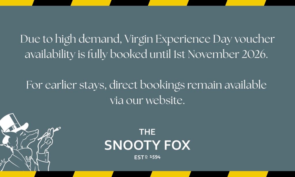 Banner explaing Virgin media vouchers