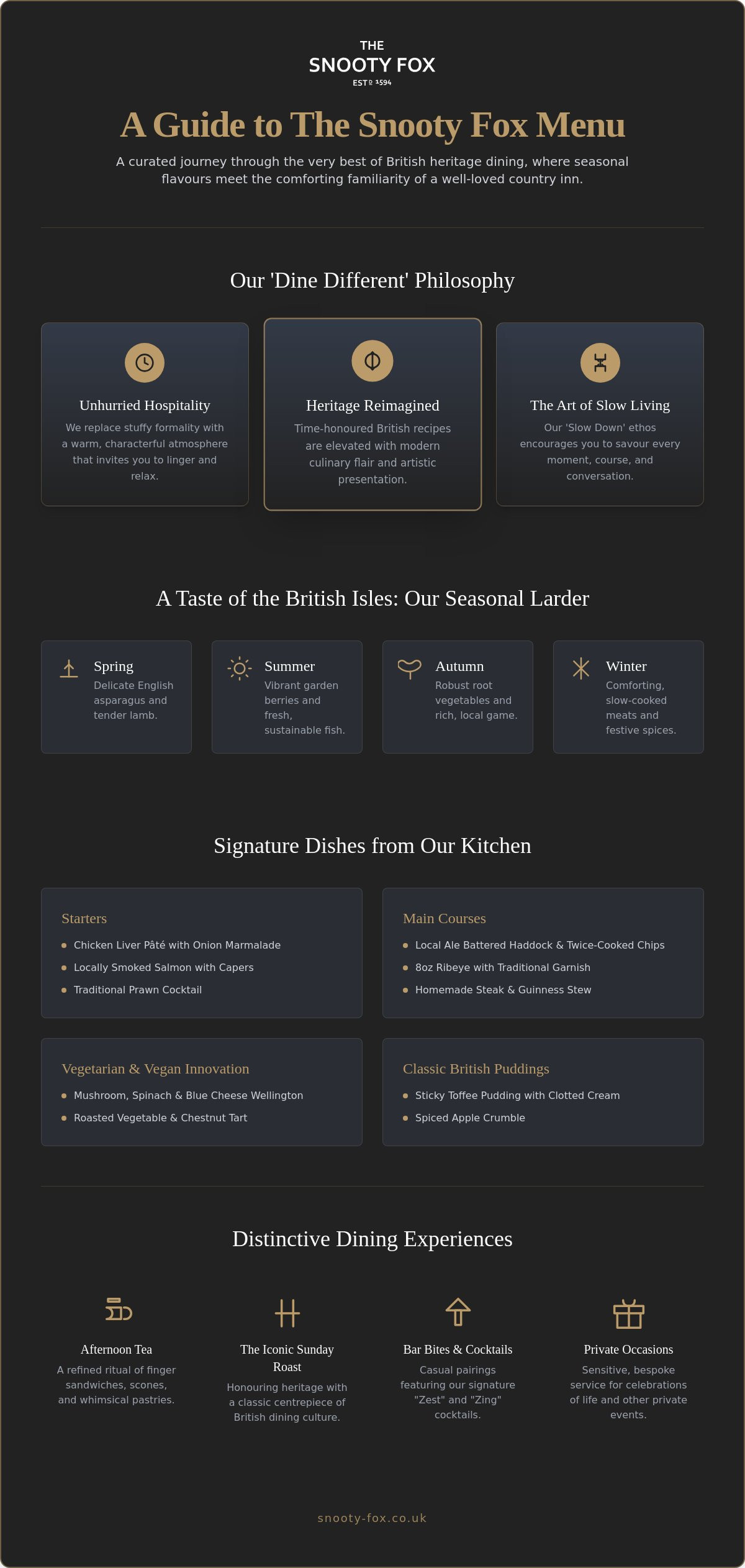 The Snooty Fox Tetbury Menu: A Guide to British Heritage Dining